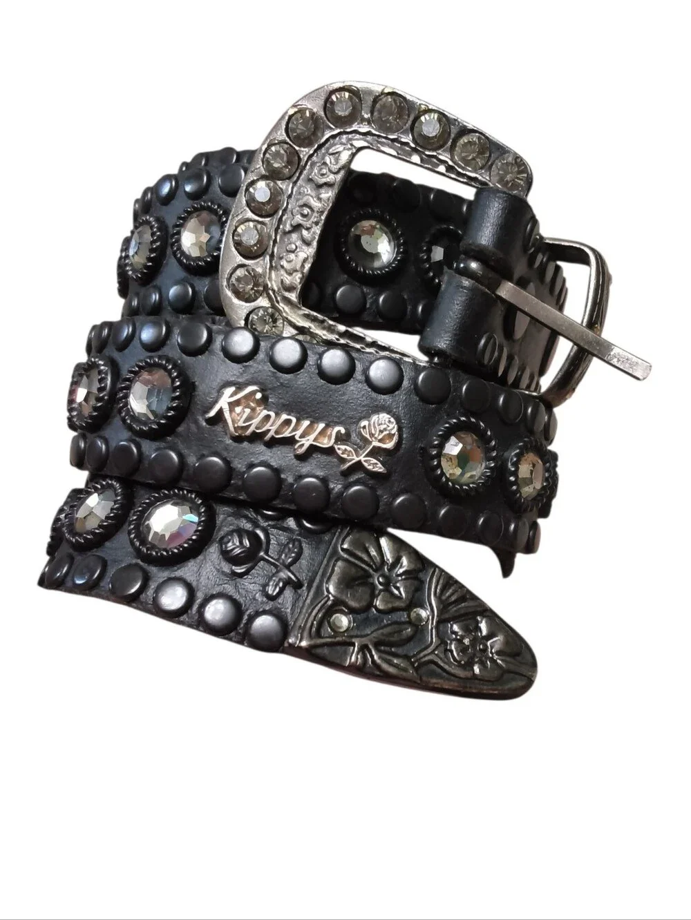 Kippys Y2K Floral Western Swarovski Studded Belt